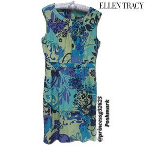 𝐄𝐋𝐋𝐄𝐍 𝐓𝐑𝐀𝐂𝐘 Blue/Green Floral Dress 8